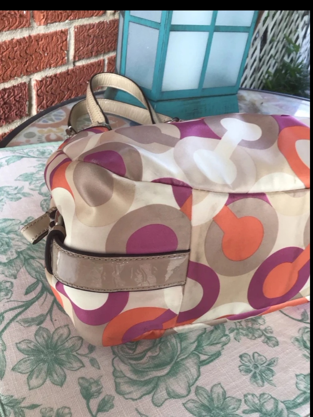 Coach Madison Maggie OP art scarf print shoulder bag vintage - Picture 7 of 13